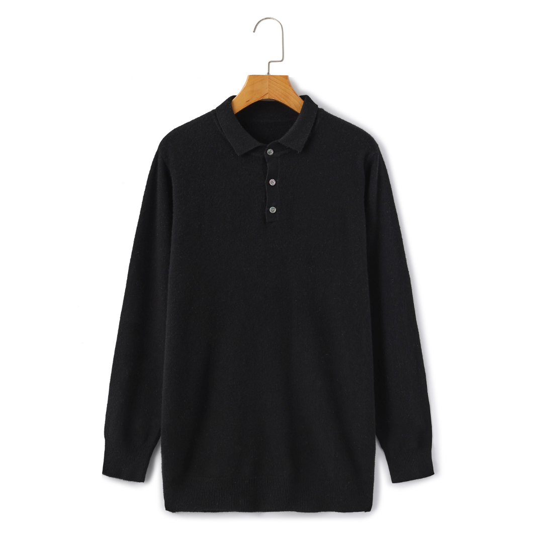 Samuel | 100% Cashmere Long Sleeve Polo Shirt