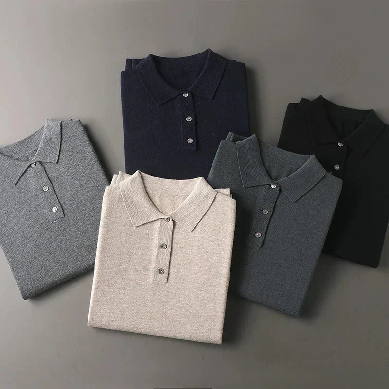 Samuel | 100% Cashmere Long Sleeve Polo Shirt