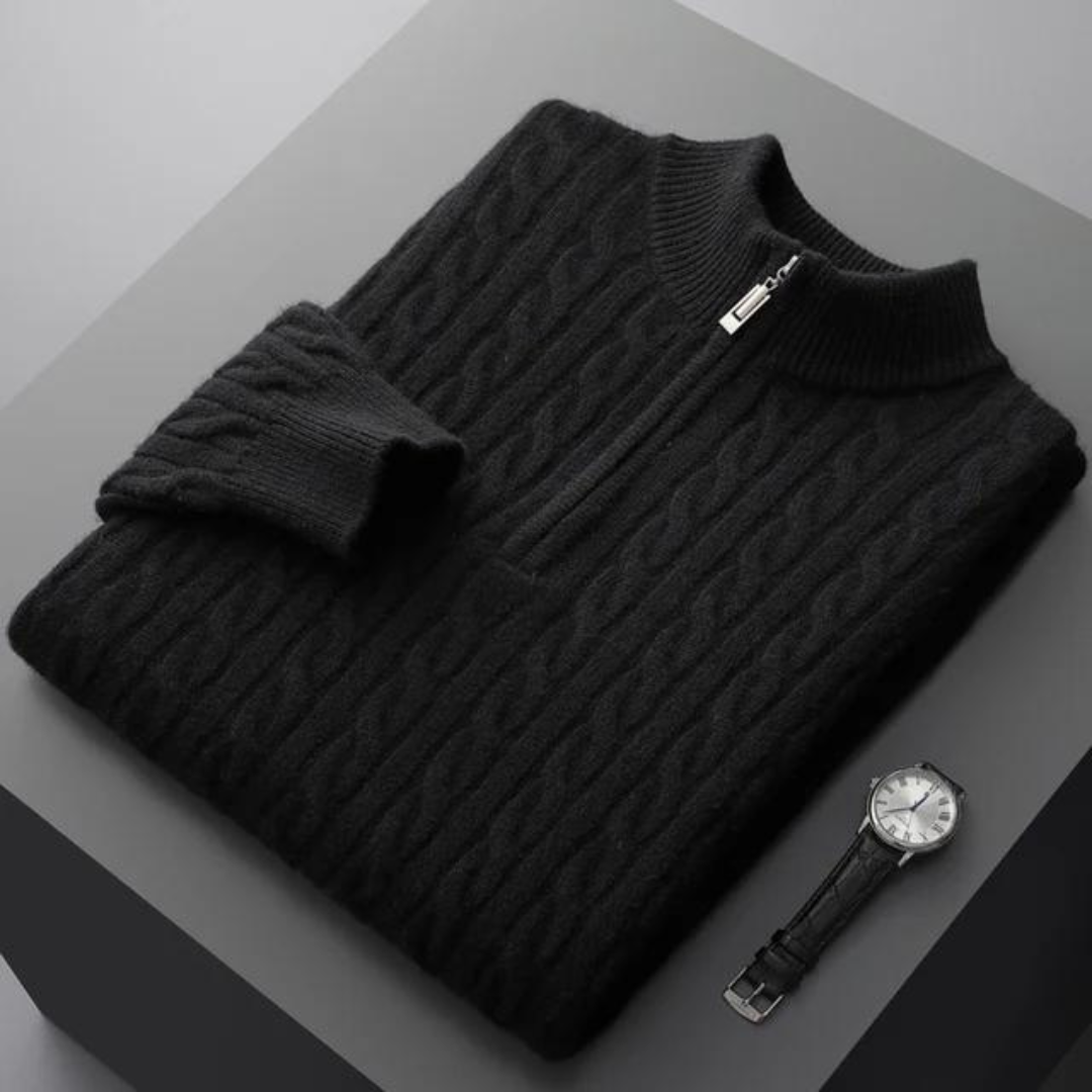 Alfonso | 100% Cashmere Fabric Half Zip