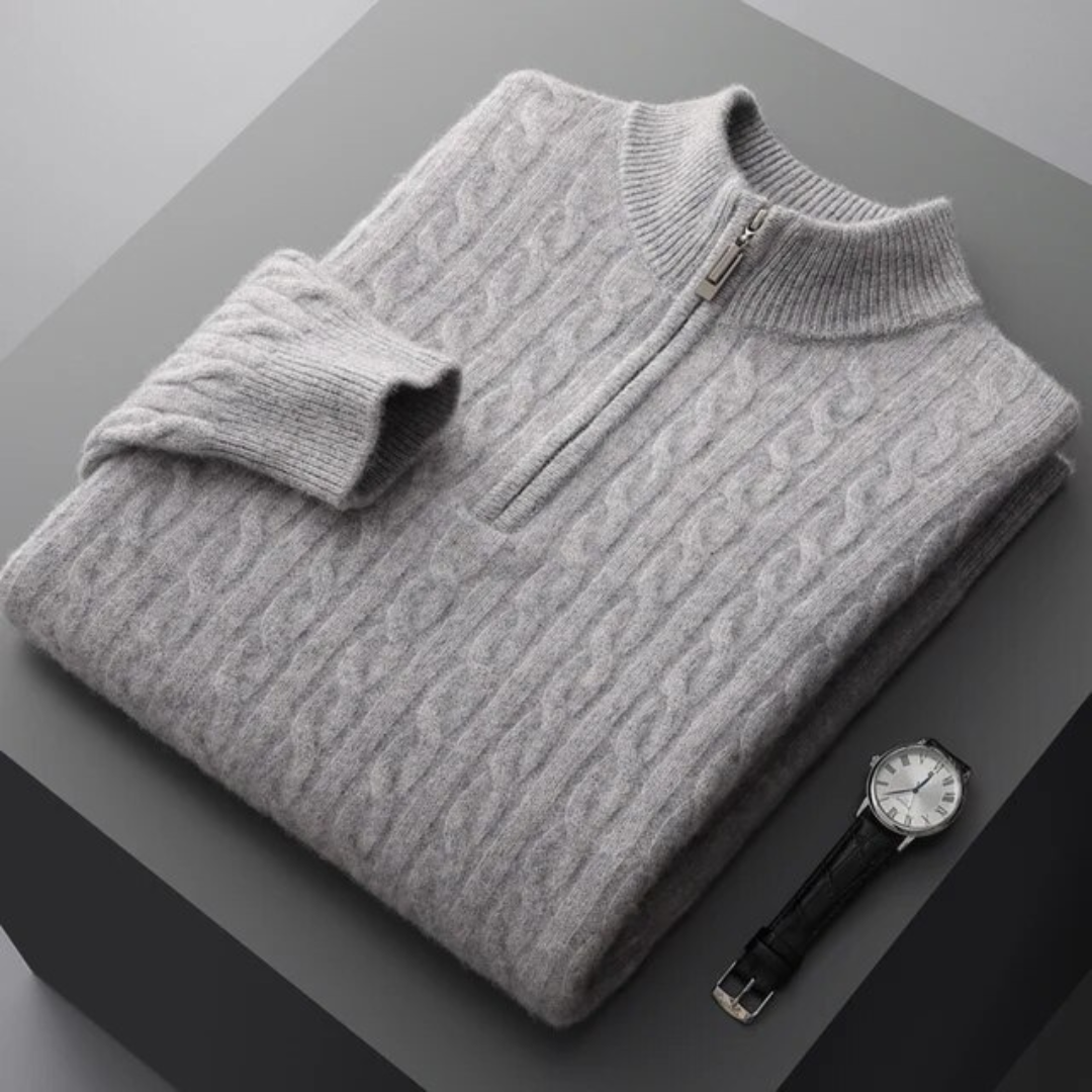 Alfonso | 100% Cashmere Fabric Half Zip