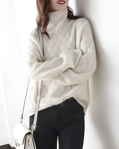 Chic soft cashmere turtleneck jumper