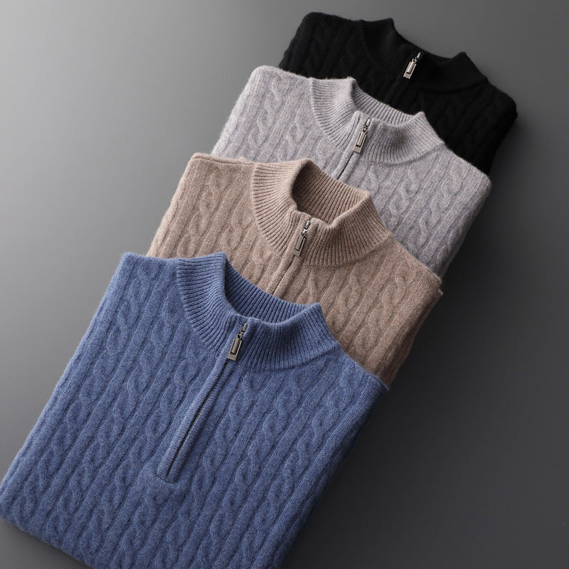 Alfonso | 100% Cashmere Fabric Half Zip