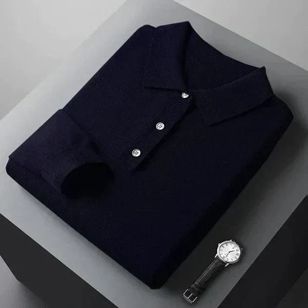 Samuel | 100% Cashmere Long Sleeve Polo Shirt