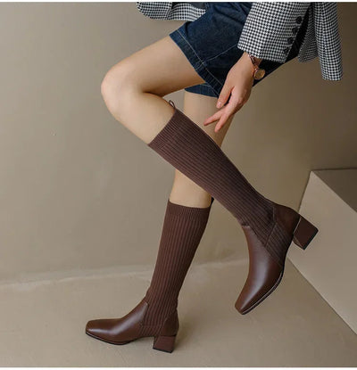 Roos - Stylish knitted long winter boots