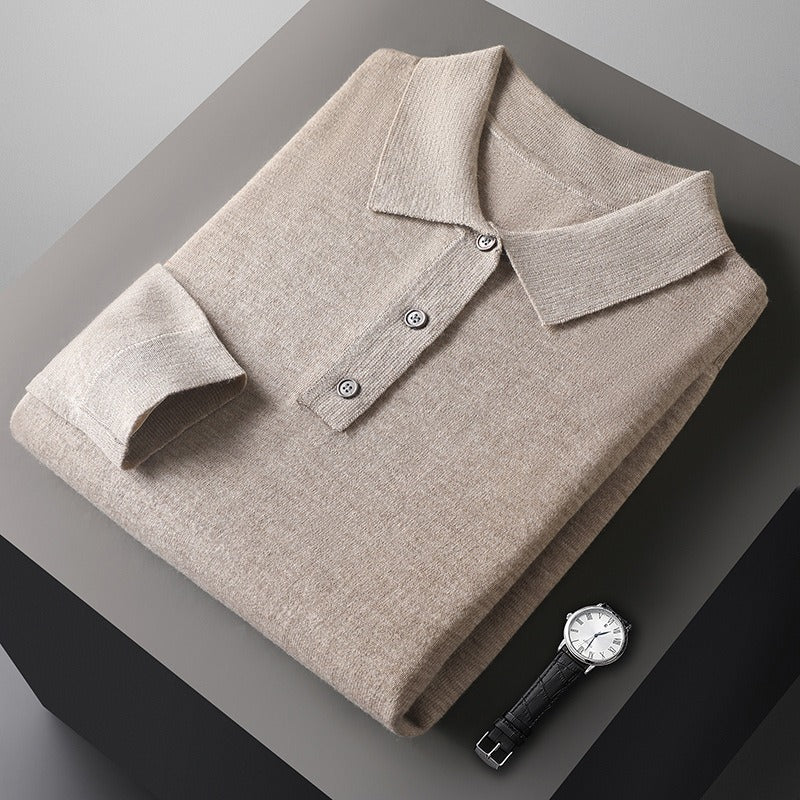 Samuel | 100% Cashmere Long Sleeve Polo Shirt