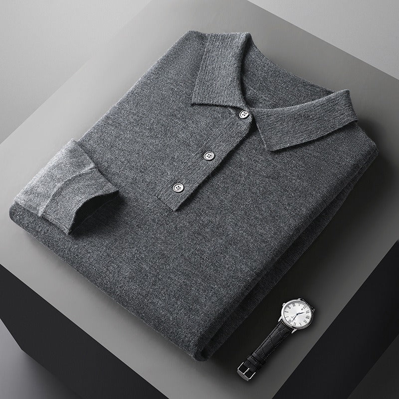 Samuel | 100% Cashmere Long Sleeve Polo Shirt