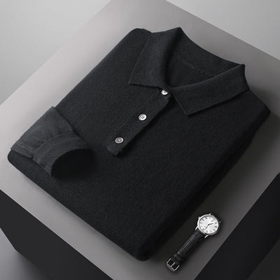 Samuel | 100% Cashmere Long Sleeve Polo Shirt