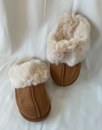 Magda - Beige teddy bear shoes