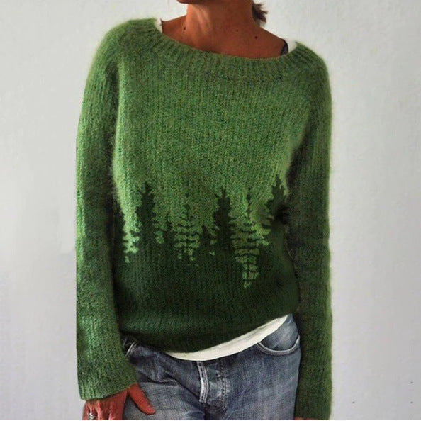 Alva | Elegant long-sleeve sweater in the forest